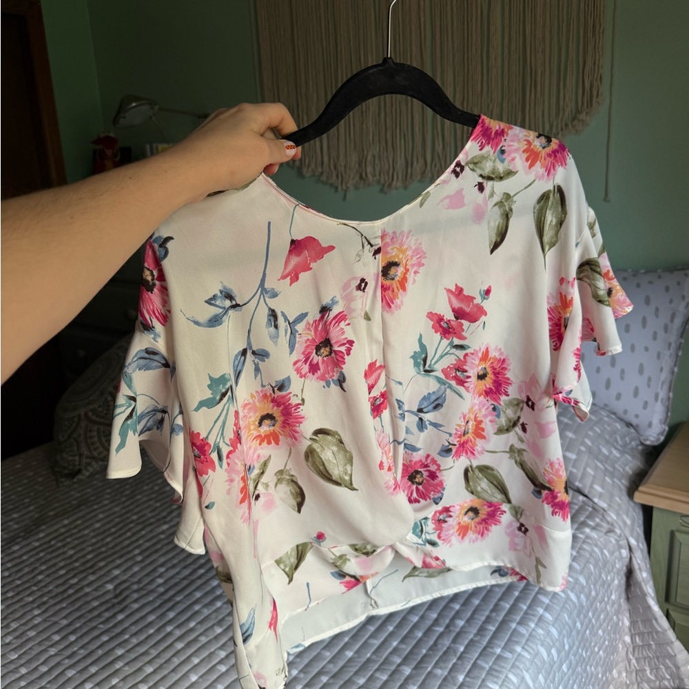 Lush Floral Blouse - Pink and Green